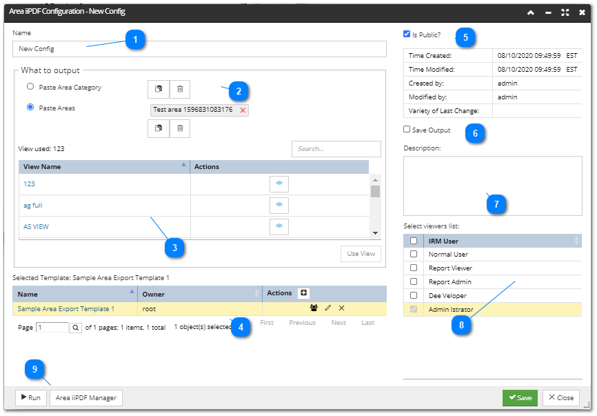 Area iiPDF Configuration