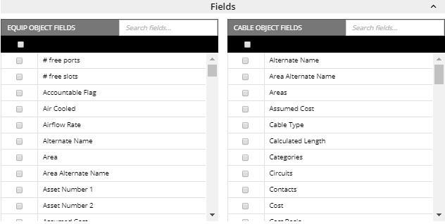 2. Specify the Equipment and Cable Label fields