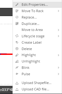 1. Select and open the Equipment Properties dialog