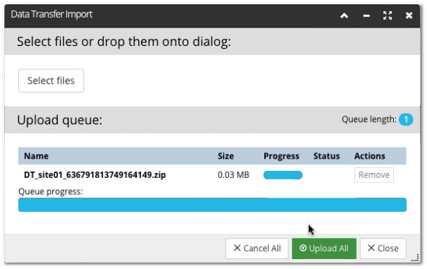 4.7. Data Transfer Import