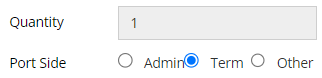3. Specify if the Ports are Admin and their quantity.