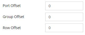 7. Specify the Port, Group and Row Offset