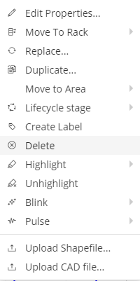 2. Select the DELETE context Menu option