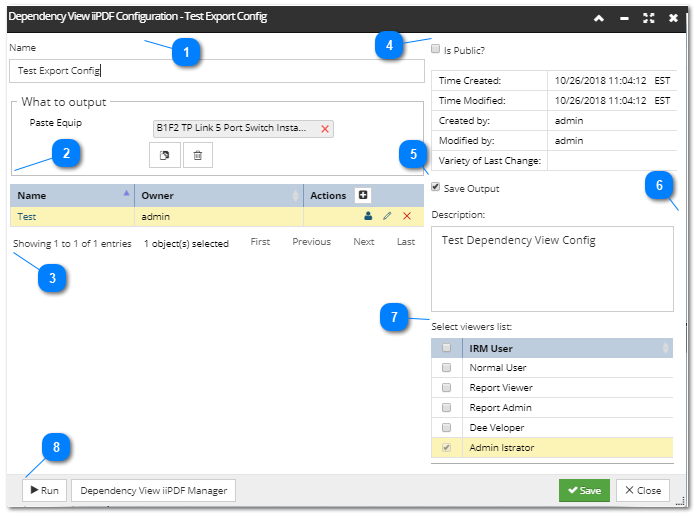 Dependency View iiPDF Configuration