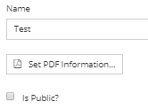 1. Specify the Name, PDF and Privacy Information of the Dependency View iiPDF Template