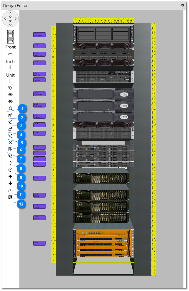 Design Editor - Equipment controls 