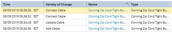 1. Change Log grid