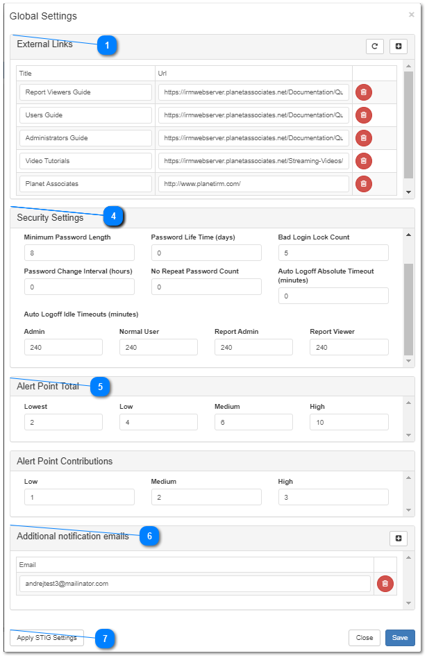 4.3.4. Global Console Global Settings