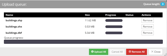 4. Start file upload