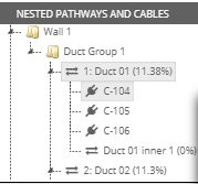 1. Nested Pathways and Cables tree panel
