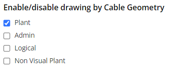 2. Enable or disable drawing by Cable Geometry