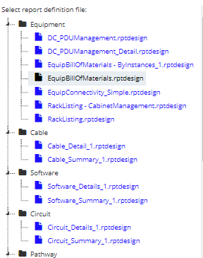 2. Report Definition Files in Each Reporting Category