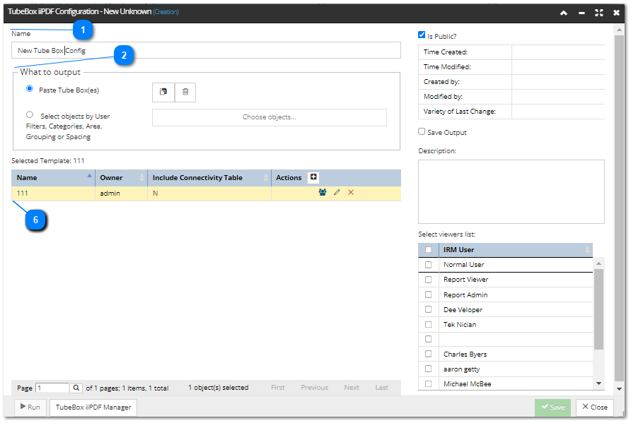Tube Box View iiPDF Configuration