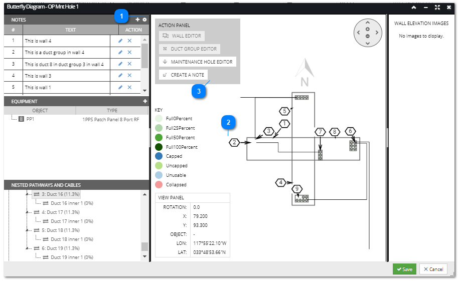 Using Notes in Butterfly Diagram