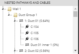 3. Nested Pathway and Cables tree panel